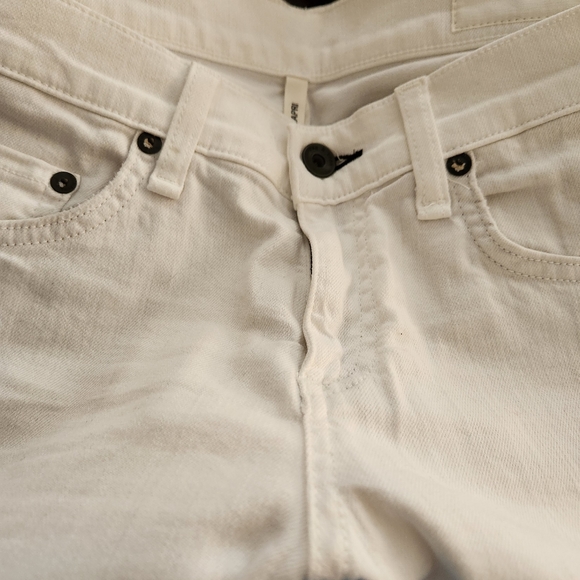 Rag & Bone Jeans Dre Capri Distressed Stretchy Raw Hem White Size 26 $250 W-676 - Picture 11 of 12